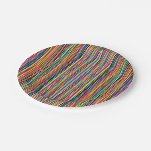 Colorful abstract stripes design papieren bordje (Gekanteld)