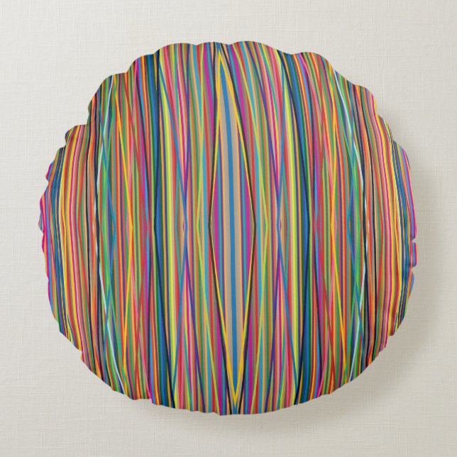 Colorful abstract stripes design rond kussen (Voorkant)