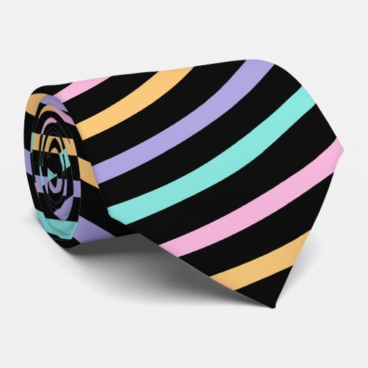 Colorful Abstract Stripes-patroon Stropdas (Opgerold)