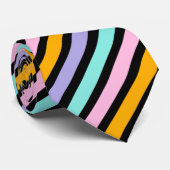 Colorful Abstract Stripes-patroon Stropdas (Opgerold)
