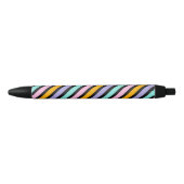Colorful Abstract Stripes-patroon Zwarte Inkt Pen (Voorkant)