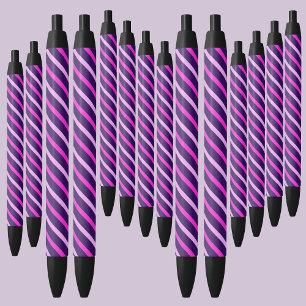 Colorful Abstract Stripes-patroon Zwarte Inkt Pen