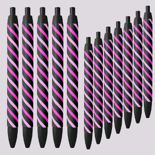 Colorful Abstract Stripes-patroon Zwarte Inkt Pen