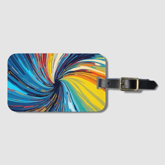 Colorful Abstract Swirl Bagagelabel (Voorkant (horizontaal))