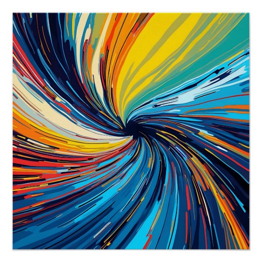 Colorful Abstract Swirl Perfect Poster (Voorkant)