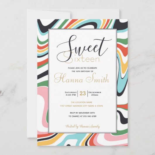 Colorful Abstract Swirl Retro Patroon (Voorkant)