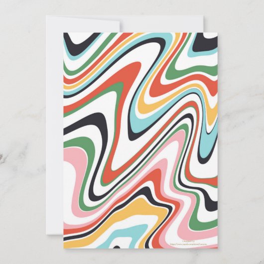 Colorful Abstract Swirl Retro Patroon (Achterkant)