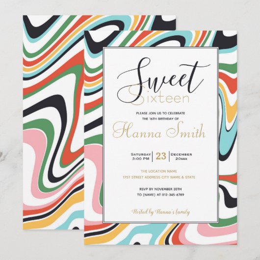 Colorful Abstract Swirl Retro Patroon (Voorkant / Achterkant)