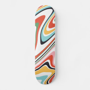 Colorful Abstract Swirl Retro Patroon Persoonlijk Skateboard