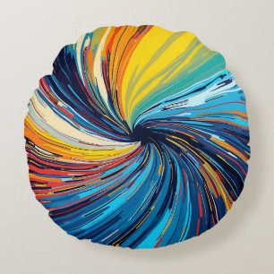 Colorful Abstract Swirl Rond Kussen