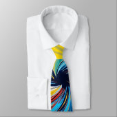 Colorful Abstract Swirl Stropdas (Gebonden)