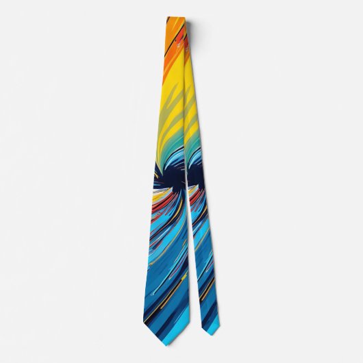 Colorful Abstract Swirl Stropdas (Voorkant)