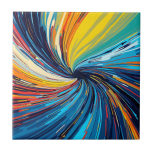 Colorful Abstract Swirl Tegeltje