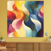 Colorful Abstract Swirly Ribbons Canvas Afdruk (Insitu (Woonkamer))
