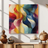 Colorful Abstract Swirly Ribbons Canvas Afdruk