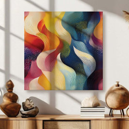 Colorful Abstract Swirly Ribbons Canvas Afdruk