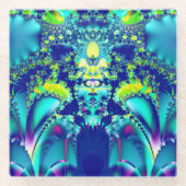 Colorful Abstract Symmetrical Fractal Art Glazen Onderzetter (Voorkant)