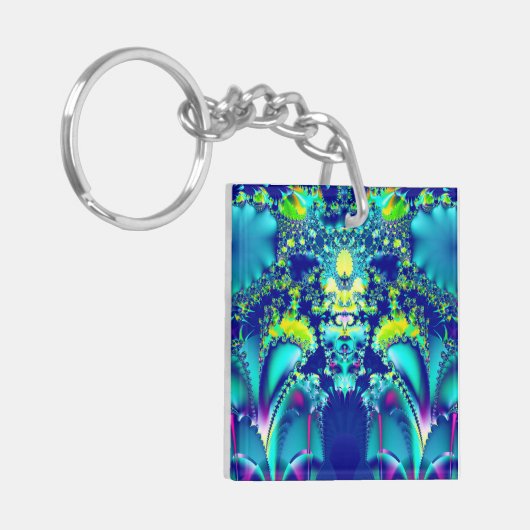 Colorful Abstract symmetrisch fractal Sleutelhanger (Voorkant Links)