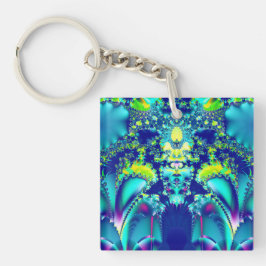 Colorful Abstract symmetrisch fractal Sleutelhanger