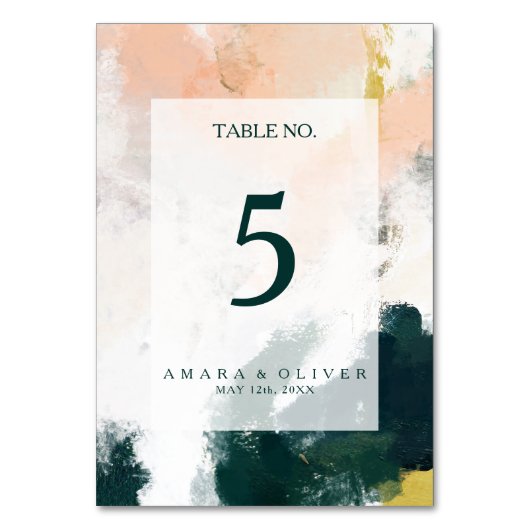 Colorful Abstract tabelnummer Kaart (Voorkant)