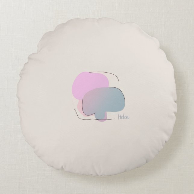 Colorful Abstract Throw Pillow Rond Kussen (Voorkant)