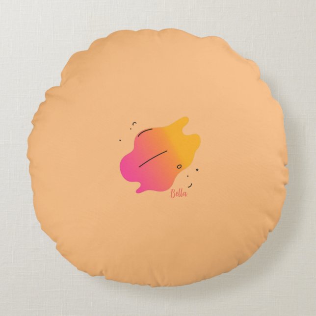 Colorful Abstract Throw Pillow Rond Kussen (Voorkant)