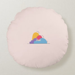 Colorful Abstract Throw Pillow Rond Kussen