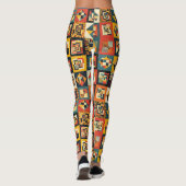 Colorful Abstract Tiled Geometrical Pattern Leggings (Achterkant)