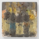 Colorful Abstract Travertine Onderzetter (Voorkant)