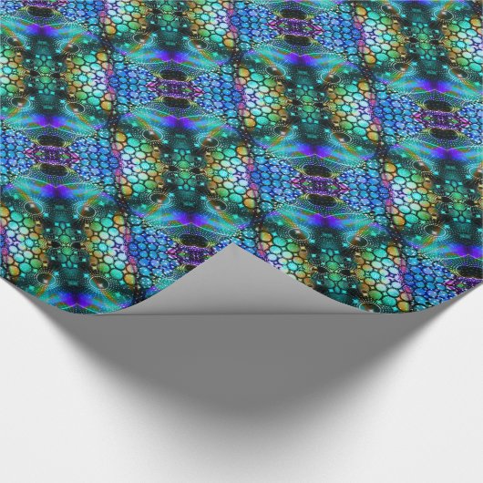 Colorful Abstract Trippy Kaleidoscope Pattern Cadeaupapier (Hoek)