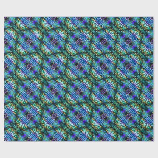 Colorful Abstract Trippy Kaleidoscope Pattern Cadeaupapier (Vlak)