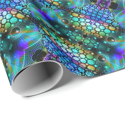 Colorful Abstract Trippy Kaleidoscope Pattern Cadeaupapier (Rol Hoek)