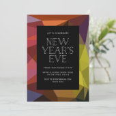 Colorful Abstract Uitnodiging Eve Nieuwjaar (Staand voorkant)