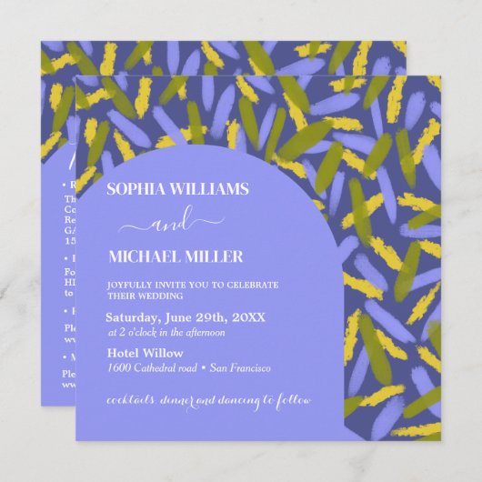 Colorful Abstract Unique Arch Wedding Kaart (Voorkant / Achterkant)