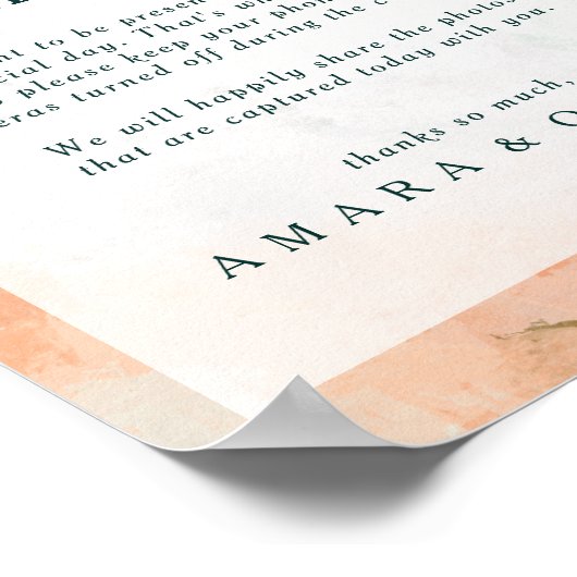 Colorful Abstract Unplugged Ceremony Sign Poster (Hoek)