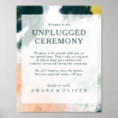 Colorful Abstract Unplugged Ceremony Sign Poster (Voorkant)