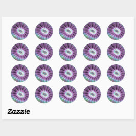 Colorful Abstract ventilatorroze blauw groen fract Ronde Sticker