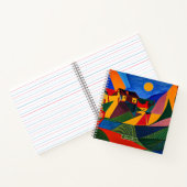 Colorful abstract village landscape personalized  notitieboek (Binnen)