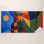 Colorful abstract village landscape personalized strandlaken (Voorkant)