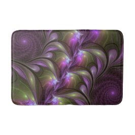 Colorful Abstract Violet Paars Khaki Fractal Art Badmat