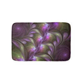 Colorful Abstract Violet Paars Khaki Fractal Art Badmat