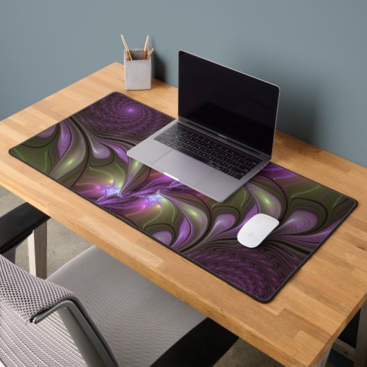 Colorful Abstract Violet Paars Khaki Fractal Art Bureaumat (Kantoor 2)