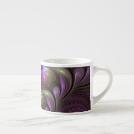 Colorful Abstract Violet Paars Khaki Fractal Art Espresso Kop