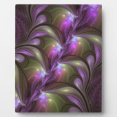 Colorful Abstract Violet Paars Khaki Fractal Art Fotoplaat (Voorkant)