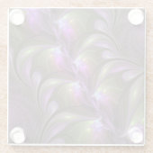 Colorful Abstract Violet Paars Khaki Fractal Art Glazen Onderzetter (Achterkant)