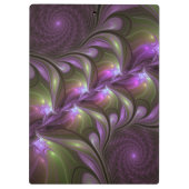 Colorful Abstract Violet Paars Khaki Fractal Art Klembord (Achterkant)