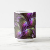 Colorful Abstract Violet Paars Khaki Fractal Art Koffiemok (Center)
