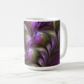 Colorful Abstract Violet Paars Khaki Fractal Art Koffiemok (Voorkant rechts)