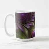 Colorful Abstract Violet Paars Khaki Fractal Art Koffiemok (Links)