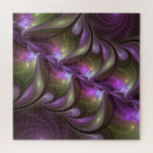 Colorful Abstract Violet Paars Khaki Fractal Art Legpuzzel (Horizontaal)